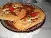 Appetizing Homemade Flatbread with Feta Cheese and Cheese