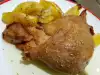 Pato con peras y patatas