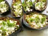 Roasted Eggplants with Goat Cheese, Honey and Garlic