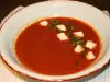 Sopa de tomate con pimientos asados