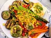 Зеленчуци с халуми на грил тиган