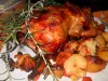 Печено пиле в плик с гъби и зеленчуци