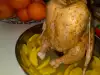 Изправено печено пиле с картофки