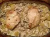 Пилешко филе с картофи, гъби и сметана