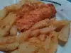 Хрупкави пилешки хапки с корнфлейкс и картофи на фурна