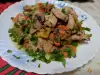 Пиле на тиган със зеленчуци