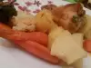 Пилешко със зеленчуци в собствен сос