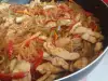 Chinese-Style Chicken Meat with Noodles and Veggies