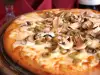 Pizza with Fresh Mushrooms and Feta Cheese
