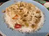 Ориз с пресен чесън и чери домати