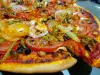 Пица с патладжан, лук и домати