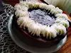 Festive Cake with Liquid Chocolate and Cream