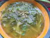 Лападена супа със зелен лук и фиде