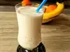 Shake proteic de banane și brânză de vaci cu albuș de ou