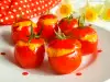 Stuffed Cherry Tomatoes with Eggplant and Pepper Dip