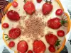 Koekjestaart met aardbeien en zelfgemaakte creme