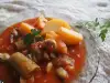 Картофена яхния с бакла и домати