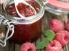 Raspberry Jam with Lemon Balm Leaves