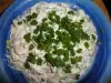 Майонезена салата с бяла риба и пресен лук