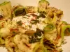 Salat aus Zucchini und Burrata Käse