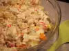Salad with Mayonnaise and Crab Rolls