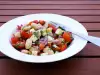 Бобена салата с месо и зеленчуци