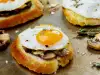 Сандвичи с яйца на очи и гъби