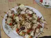 Пилешки шишчета и зеленчуци на грил тиган