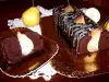 Chocolate Sponge Cake with Whole Pears