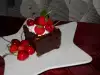Chocolate Cubes with Cream and Fruits