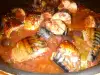Makreel uit de oven met tomatensaus en olijven