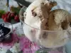 Helado de nata con máquina de helados