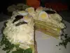 Солена торта Разкош със спаначени палачинки