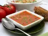 Gazpacho with Dill and Olive Croutons