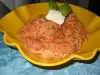 Spaghetti met gehakt en zure room
