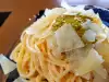 Espaguetis con Pesto Genovese y Parmesano