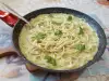 Простые спагетти со шпинатом и брынзой