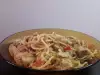 Спагети по китайски с пиле и зеленчуци