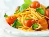 Спагети с шунка и броколи