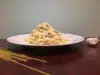 Спагети с пиле, гъби и сметанов сос