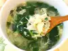Спаначена супа с карфиол и пълнозърнесто фиде