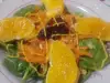 Екзотична салата с бейби спанак и портокали