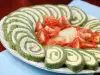 Spinach Roll with Ham and Cream Cheese for Guests
