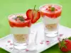 Cheesecakes with Lemon and Strawberries in Glasses