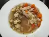 Супа от карфиол и броколи с пуешко бутче