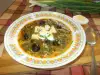 Великденска супа от лапад с маслини и яйца