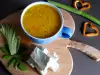 Economical Soup with White Cheese and Leeks