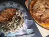 Печени свински пържоли във винен сос