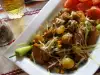 Свинско със зеленчуци на тиган