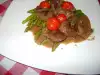 Teletina u sosu sa šparglom i čeri paradajzom
